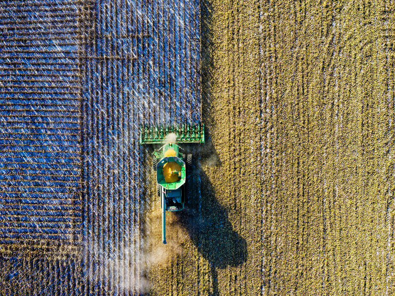 tractor aerial view